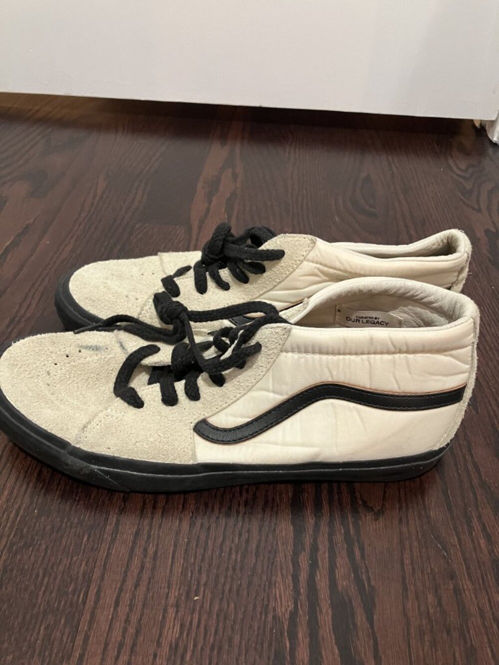 Vans Vault x Our Legacy Sk8-Mid Pro Men's Sneakers, Cream Suede/Nylon, Size 12 - Picture 5 of 6